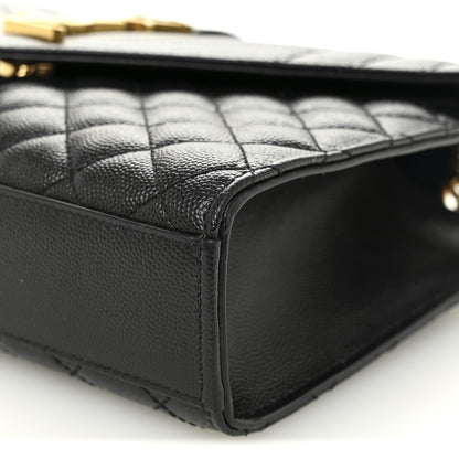 Saint Laurent Grain De Poudre Textured Mixed Matelasse Triquilt Medium Monogram Satchel Black 10 of 10