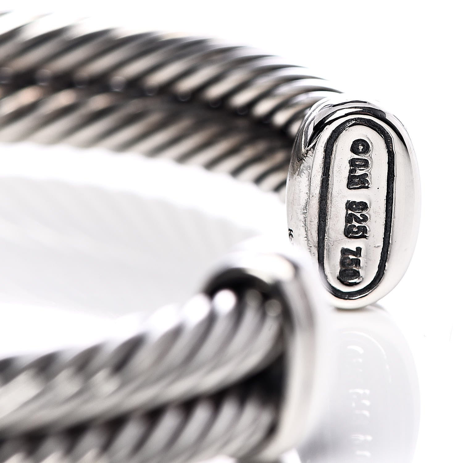 David Yurman Sterling Silver 18K Yellow Gold Garnet Albion Cable Bracelet 5 of 6