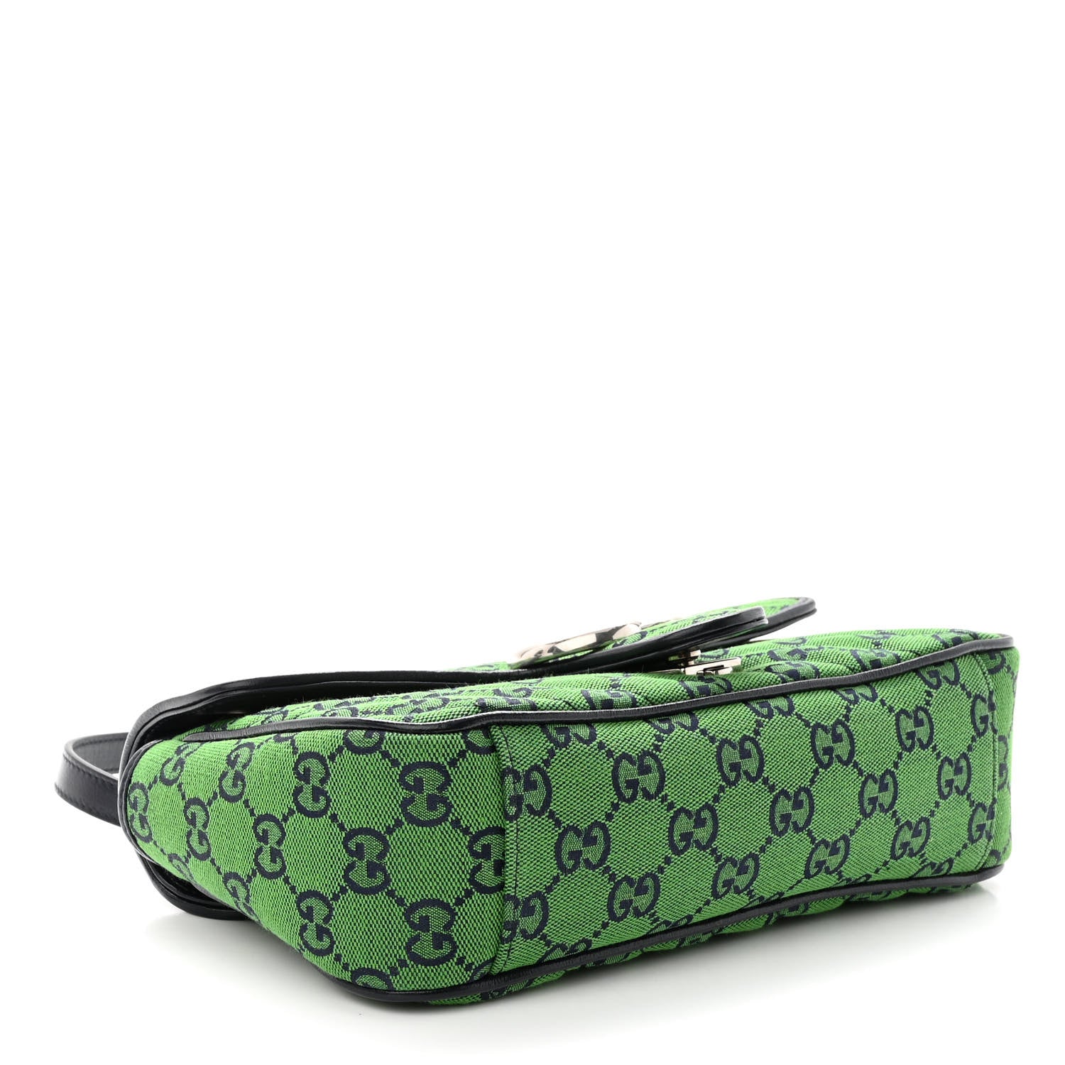 Gucci Monogram Multicolor Matelasse Diagonal Small GG Marmont Shoulder Bag Green Blue 4 of 10