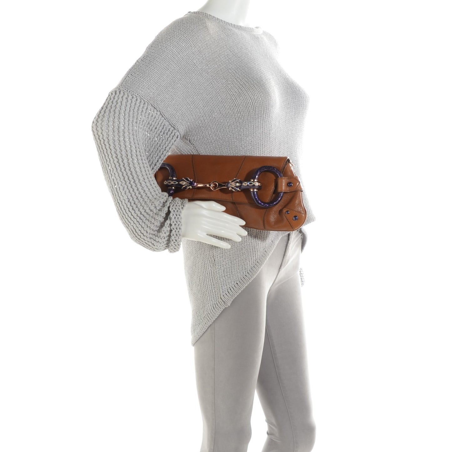 Leather Tom Ford Snake Horsebit Clutch