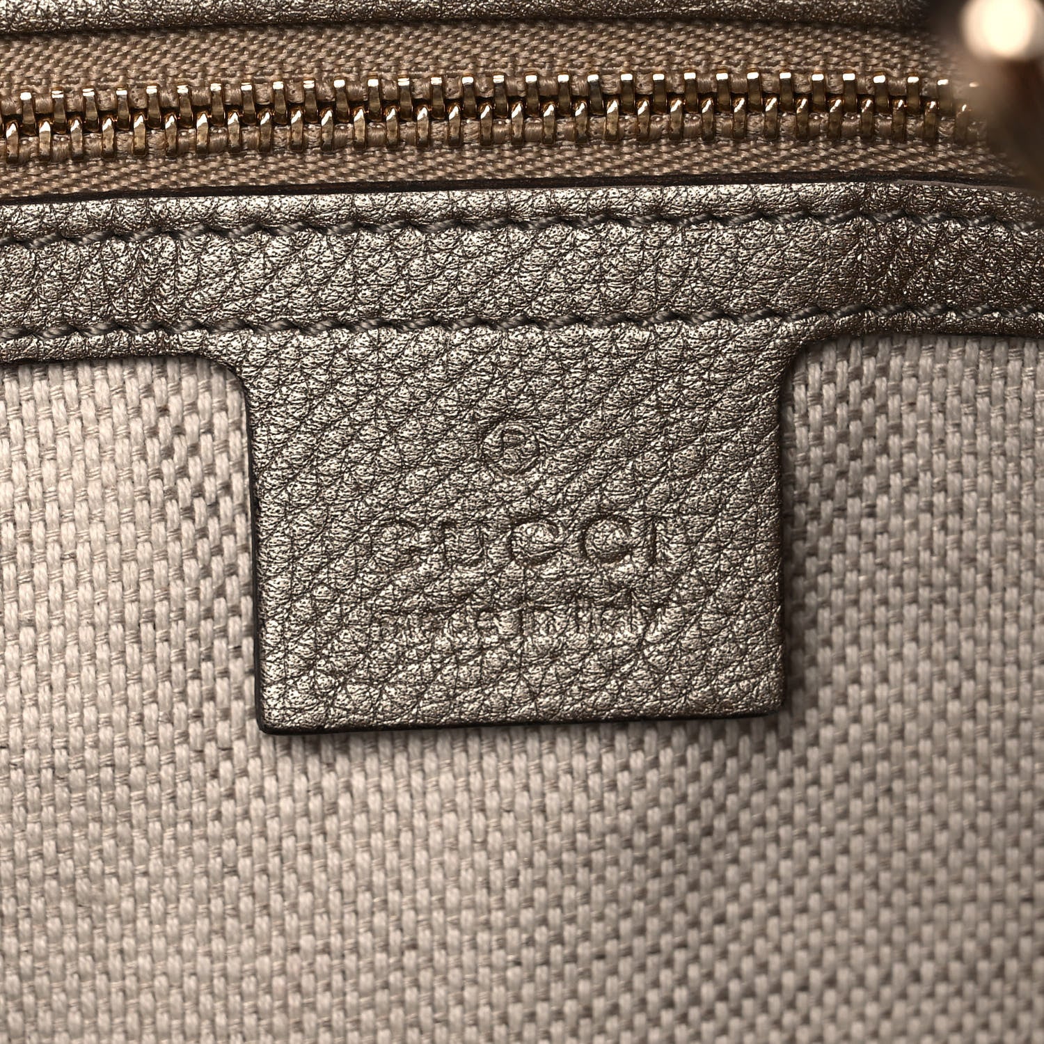 Gucci Metallic Pebbled Calfskin Medium Soho Shoulder Bag Golden Beige 6 of 13