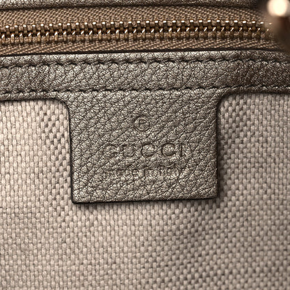 Gucci Metallic Pebbled Calfskin Medium Soho Shoulder Bag Golden Beige 6 of 13