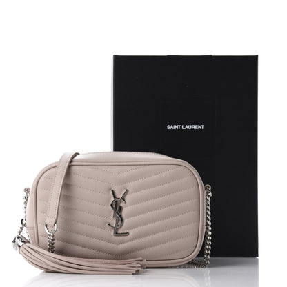 Saint Laurent Grain De Poudre Matelasse Monogram Mini Lou Camera Bag Marble Pink 11 of 11