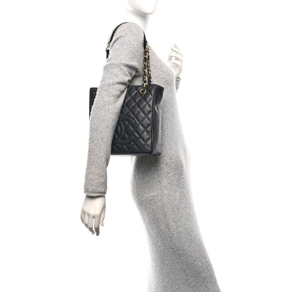 Chanel Caviar Quilted Petit Shopping Tote PST Black 2 of 10