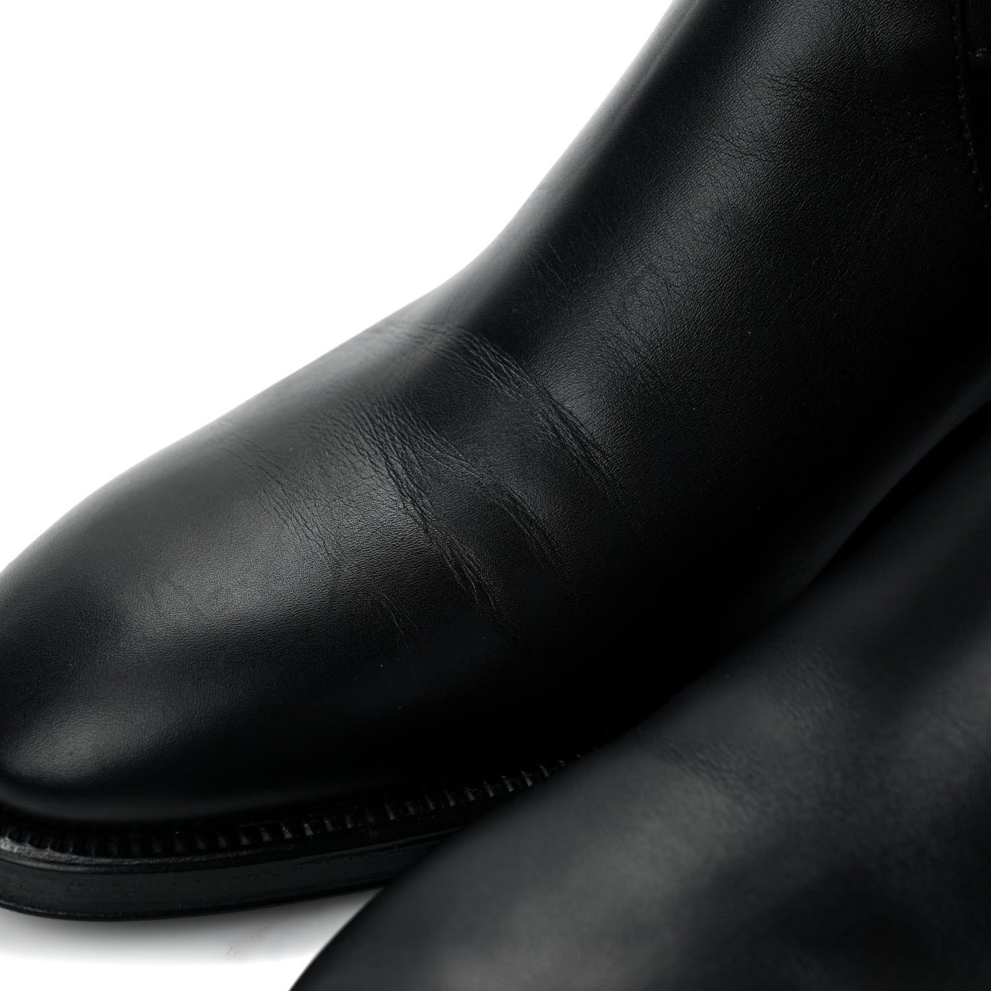 Calfskin Chain High Boots 39 Black