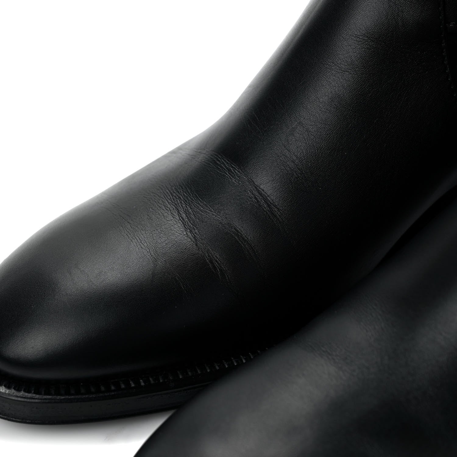 Chanel Calfskin Chain High Boots 39 Black 10 of 12