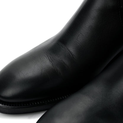 Chanel Calfskin Chain High Boots 39 Black 10 of 12