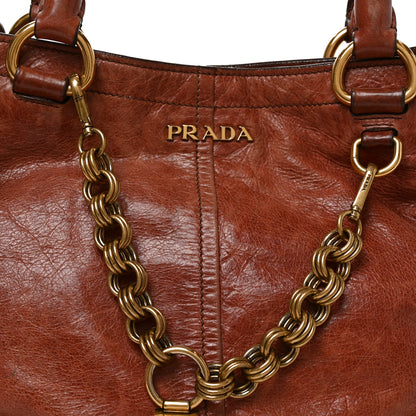 Prada Vitello Shine Chain Tote Antico 7 of 9