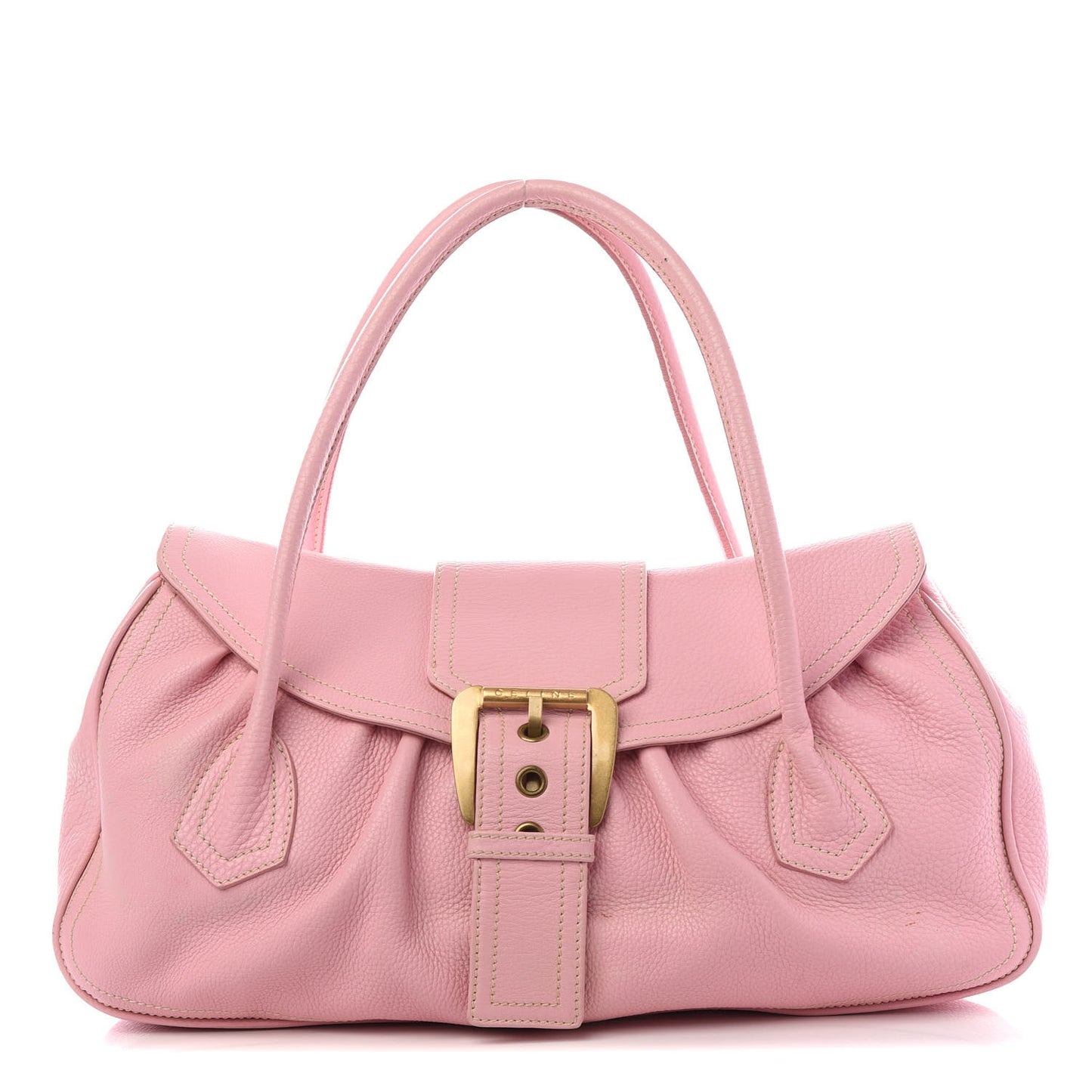 Pebbled Calfskin Shoulder Bag Pink