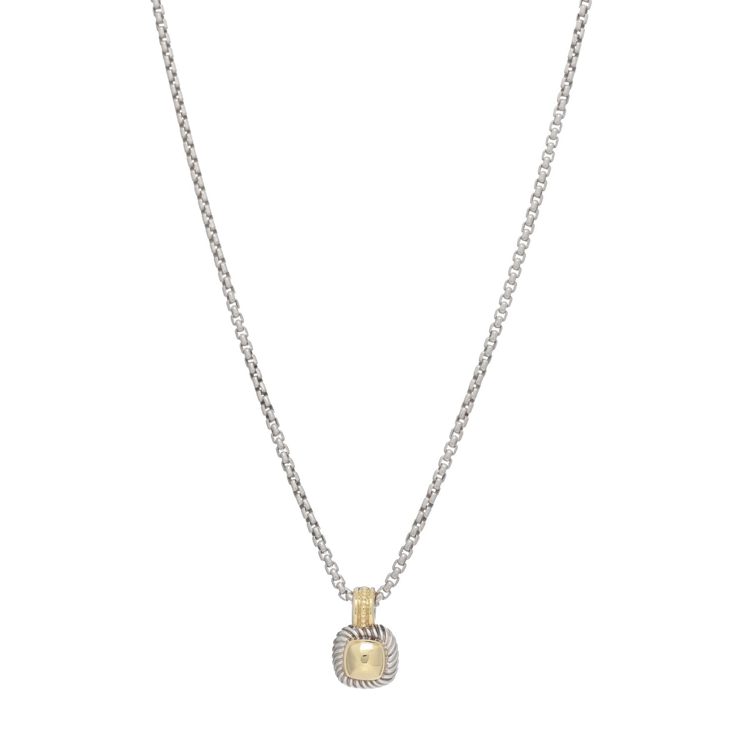 Sterling Silver 14K Yellow Gold Petite Albion Dome Pendant Necklace