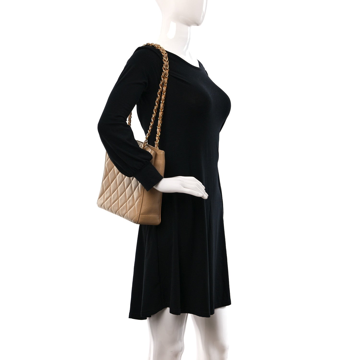 Chanel Caviar Quilted Tote Beige 2 of 13
