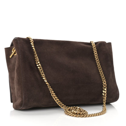 Saint Laurent Smooth Calfskin Suede Medium Reversible Monogram Kate Satchel Military Brown 11 of 15