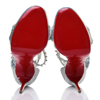 Christian Louboutin Lurex Specchio Choca Lux Sandals 38.5 Silver 10 of 14