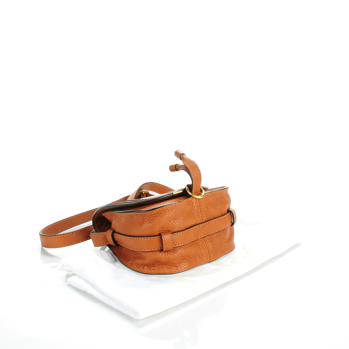 Calfskin Mini Marcie Round Crossbody Bag Tan