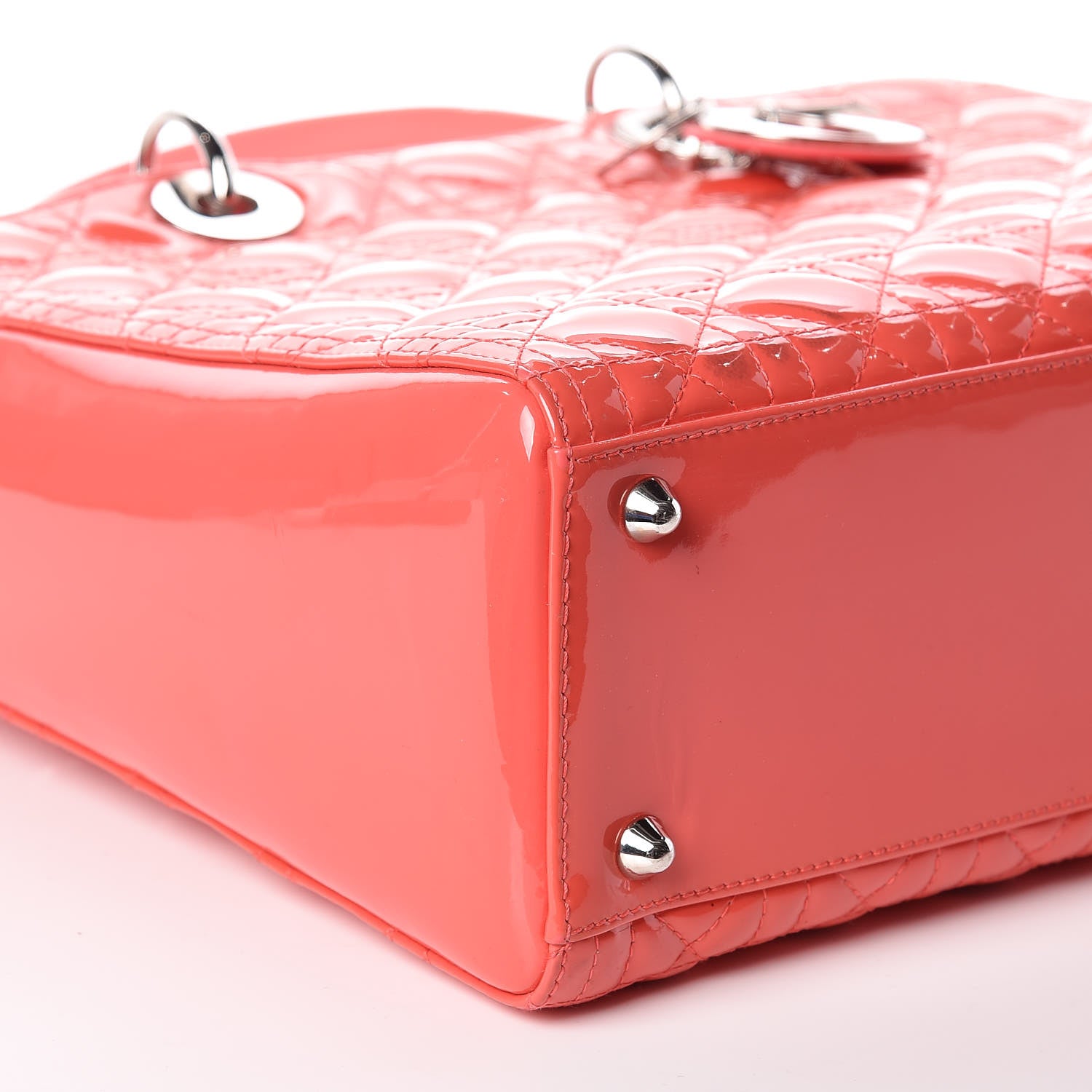 Christian Dior Patent Cannage Large Lady Dior Light Coral 5 of 13