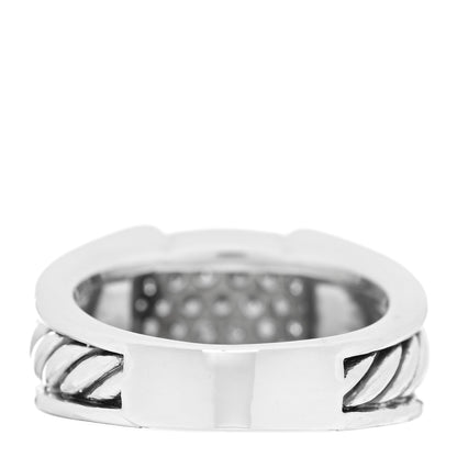 David Yurman Sterling Silver Diamond 12mm Cable Cocktail Ring 58 8.5 3 of 4