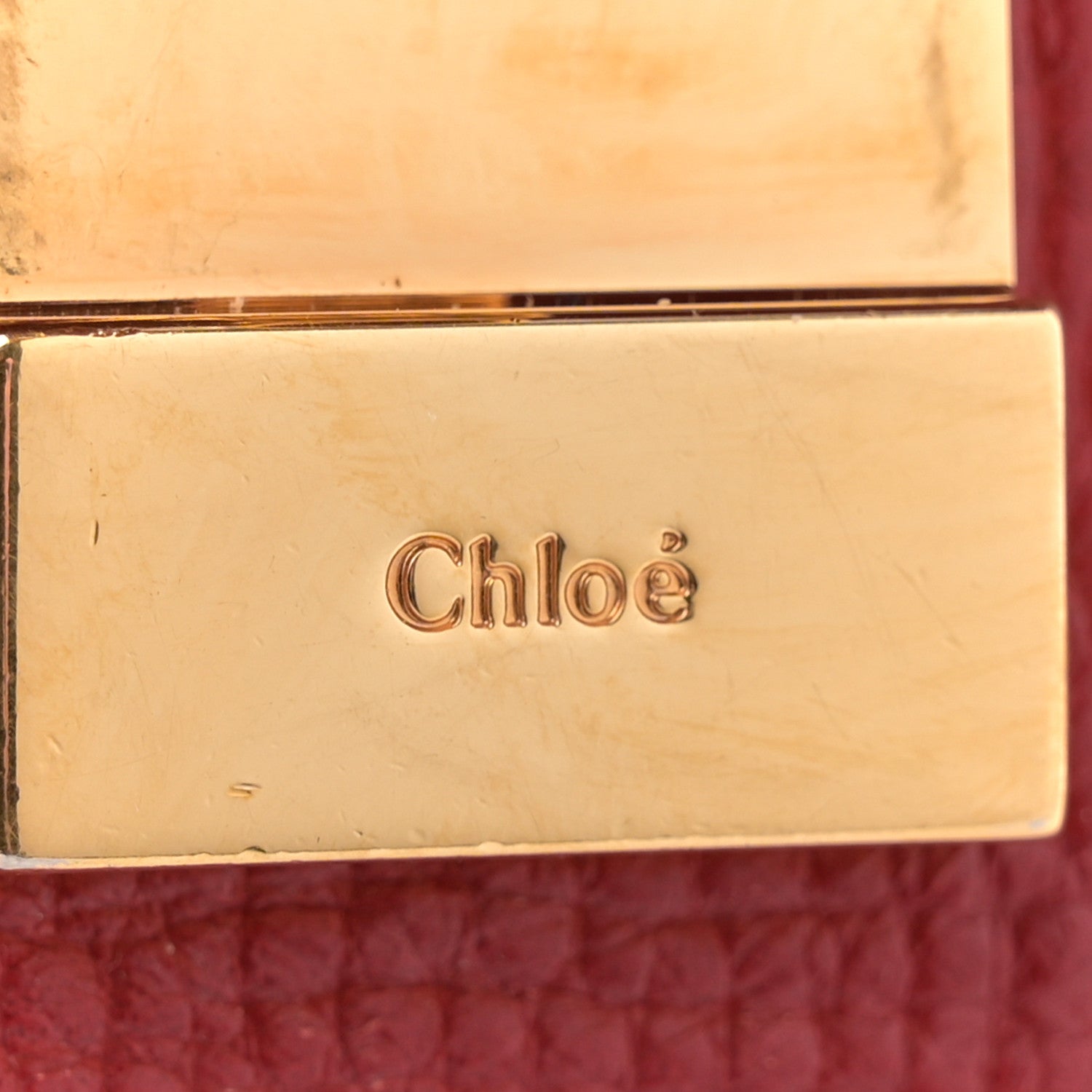 Chloe Grained Calfskin Lambskin Bi-Color Drew Shoulder Bag Red 6 of 11