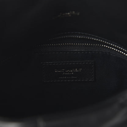 Saint Laurent Lambskin Quilted Small Loulou Puffer Monogram Chain Satchel Black 7 of 8