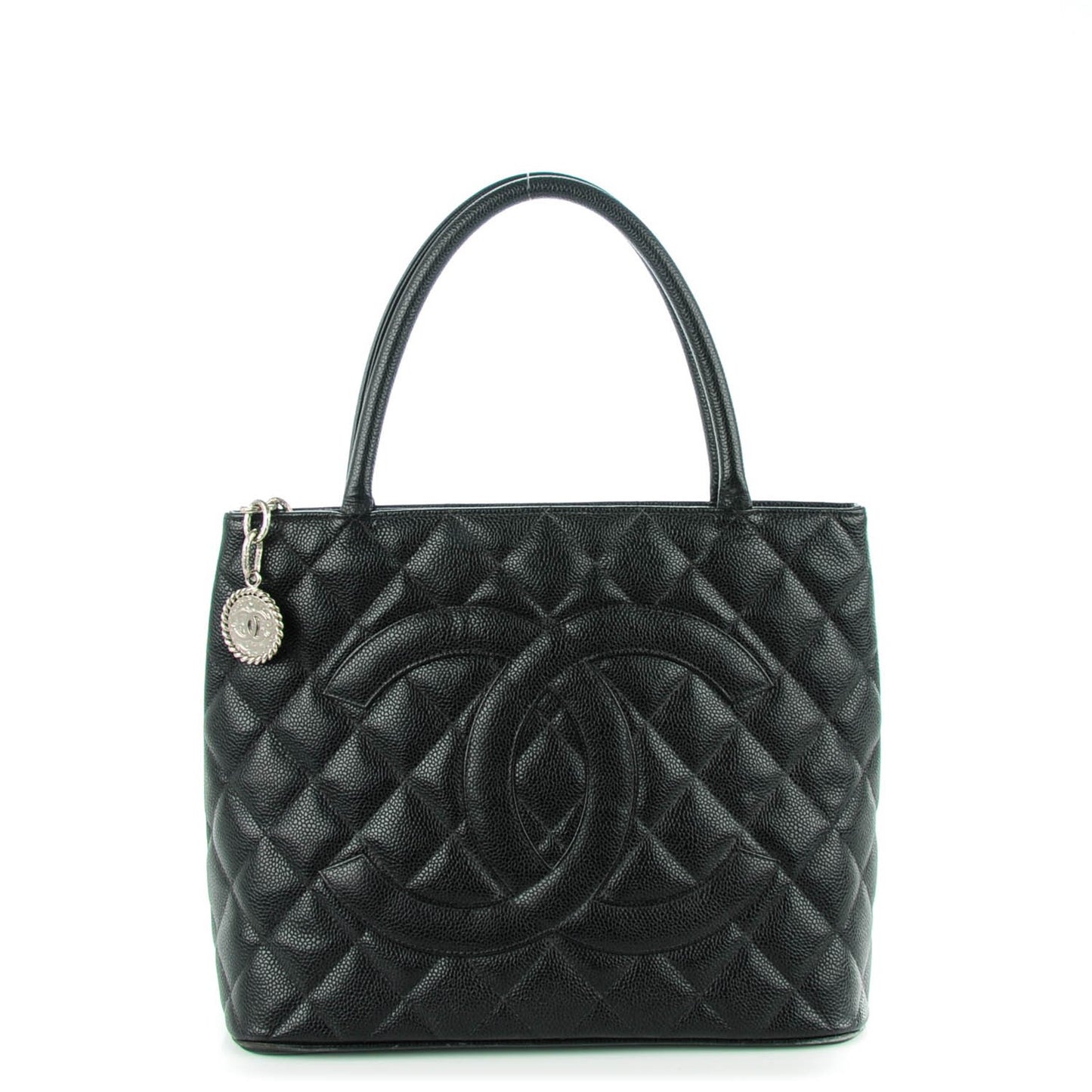 Caviar Quilted Medallion Tote Black