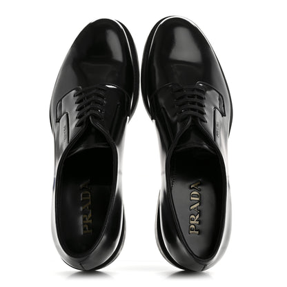 Prada Spazzolato Mens Derby Loafers 8 Black 2 of 9