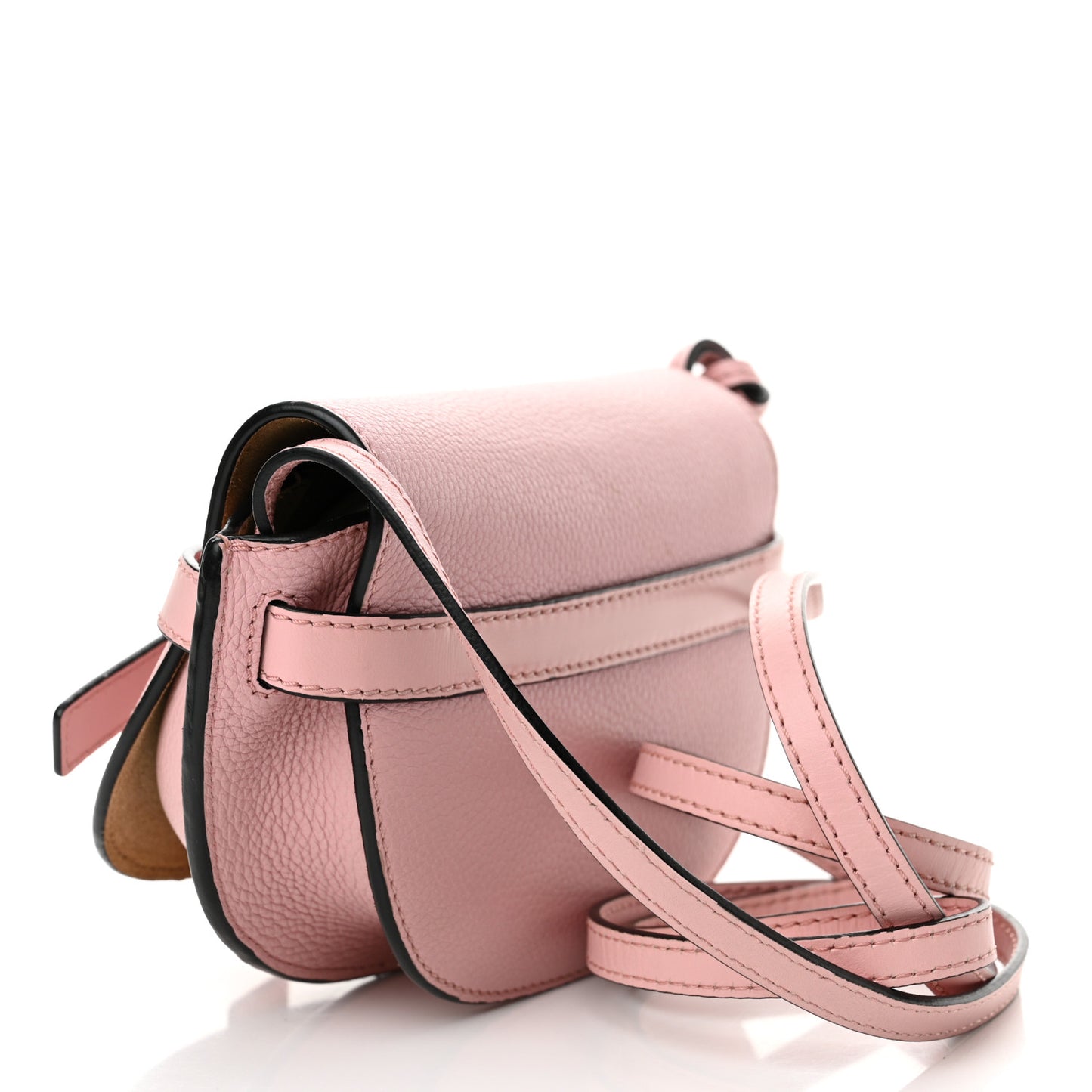 Grained Calfskin Mini Gate Crossbody Bag Pastel Pink