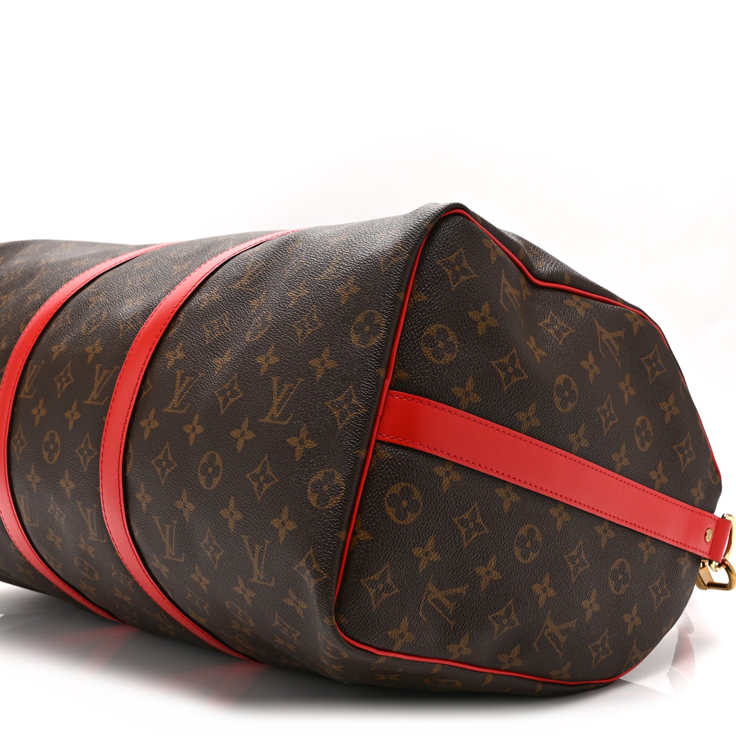 Calfskin Monogram Keepall Bandouliere 50 Coquelicot