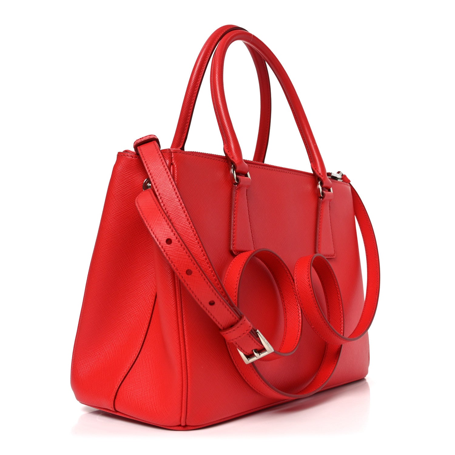 Prada Saffiano Lux Small Galleria Double Zip Tote Red 3 of 9