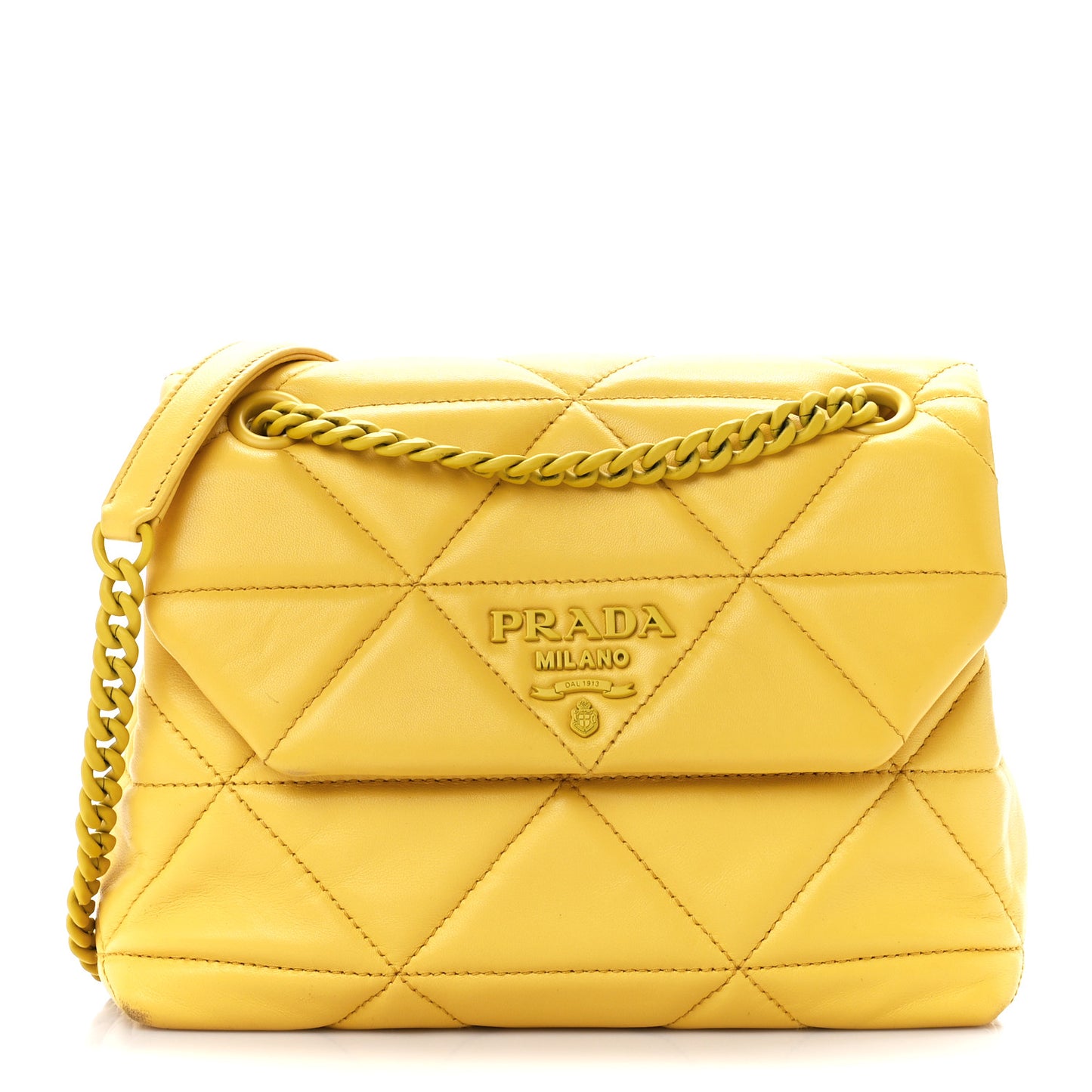 Nappa Triangle Stitched Small Spectrum Bag Soleil