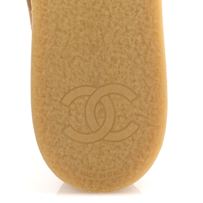 Chanel Suede Calfskin Pearl CC Moccasin Loafers 36.5 Dark Beige 7 of 10