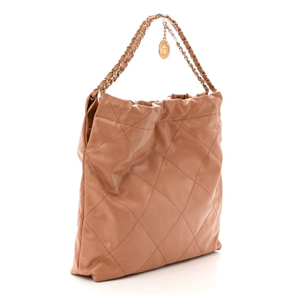 Chanel Shiny Calfskin Quilted Chanel 22 Camel 4 of 11