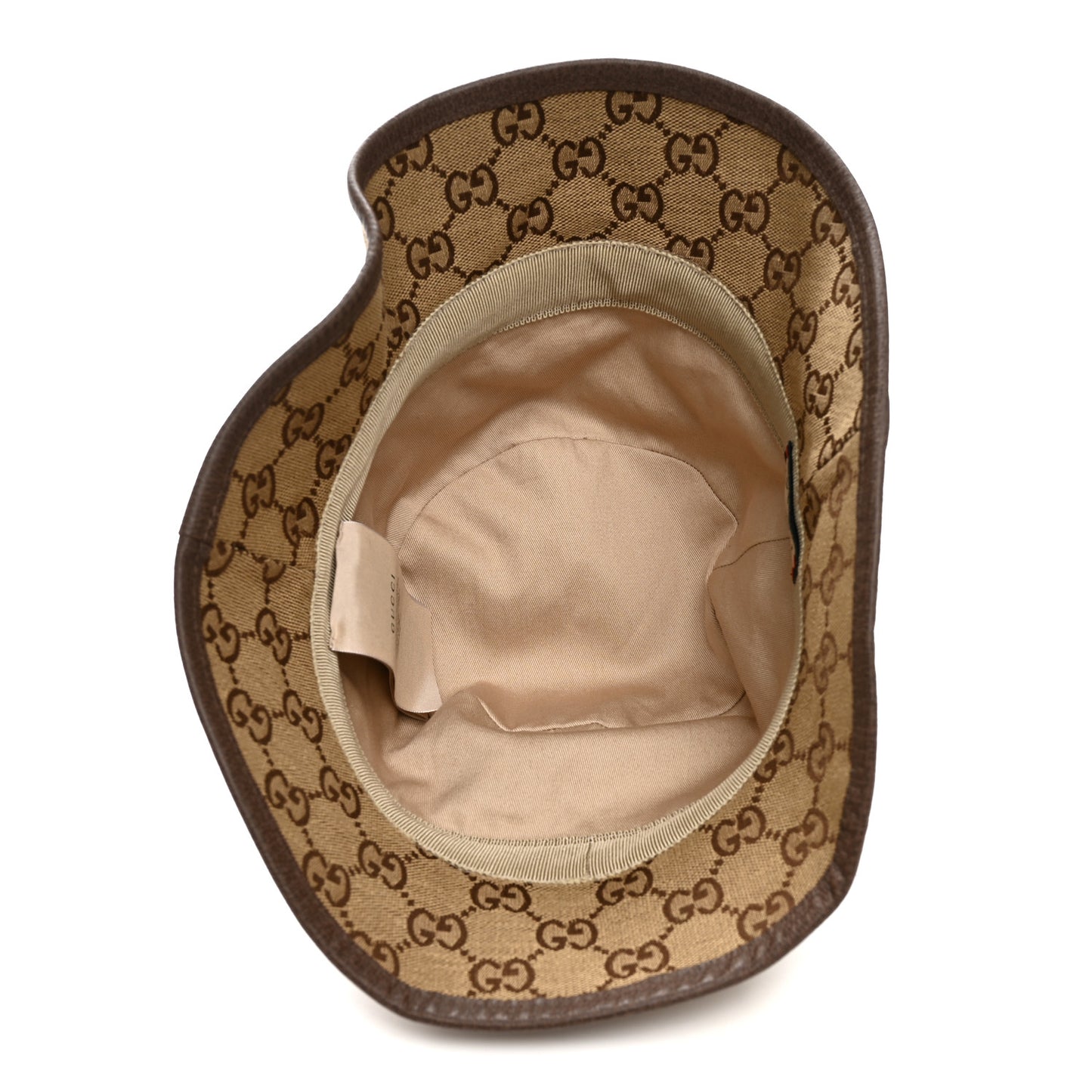 Monogram Textured Dollar Calfskin GG Jago Bucket Hat S Cacao Beige