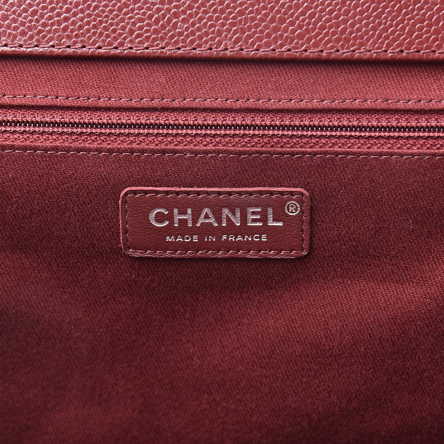 Caviar Quilted CC Large Clutch Dark Red