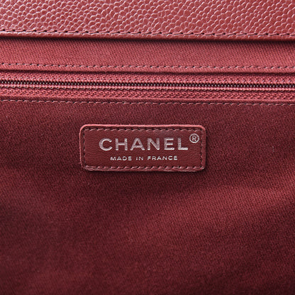 Chanel Caviar Quilted CC Large Clutch Dark Red 6 of 13