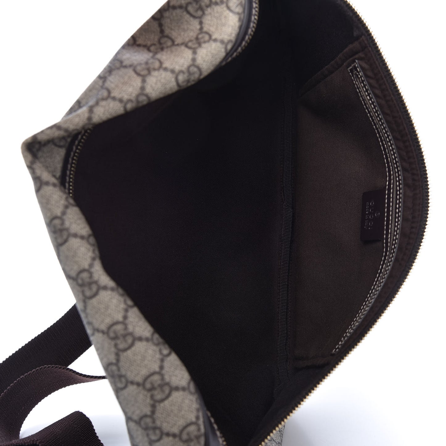 GG Supreme Monogram Belt Bag Dark Brown