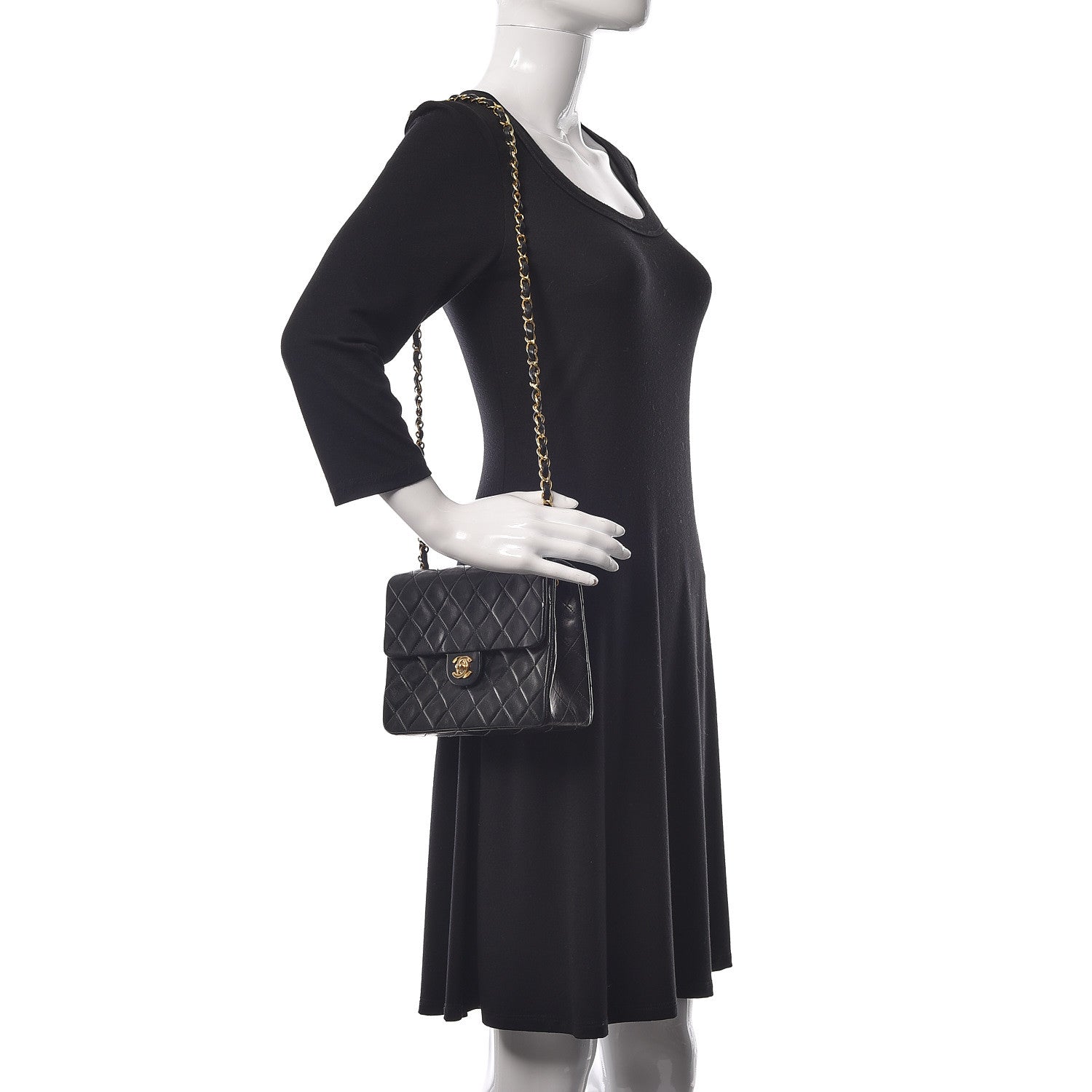 Chanel Lambskin Quilted Mini Square Flap Black 2 of 15