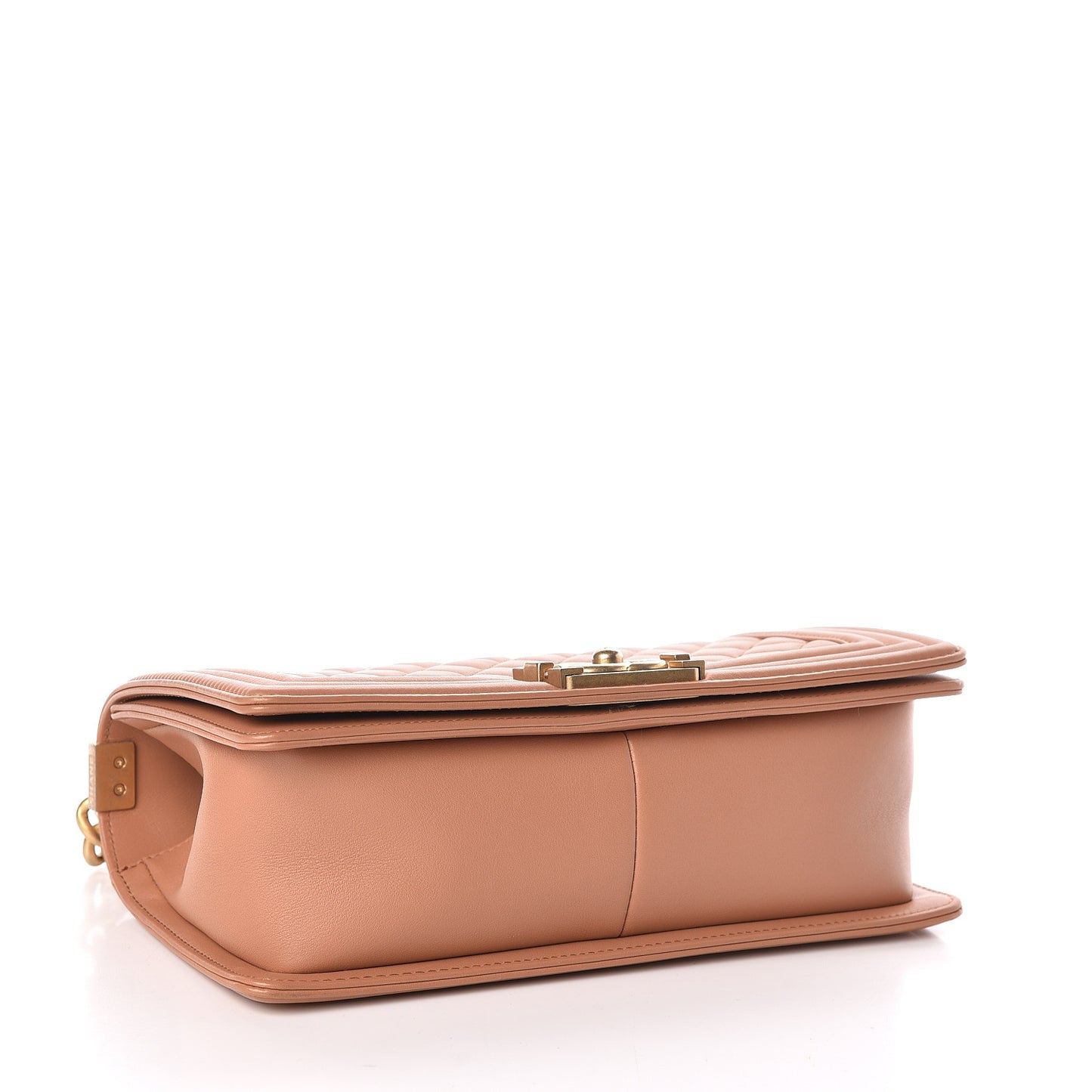 Lambskin Quilted Medium Boy Flap Dark Beige