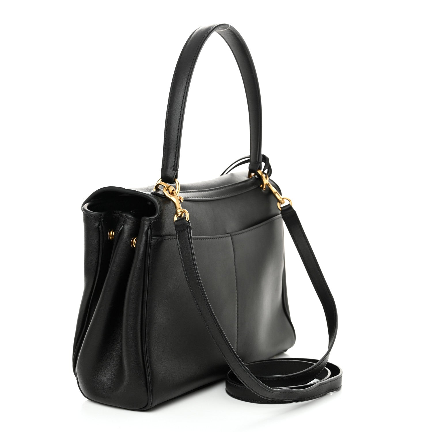 Balenciaga Natural Smooth Calfskin Small Rodeo Top Handle Handbag Black 3 of 9