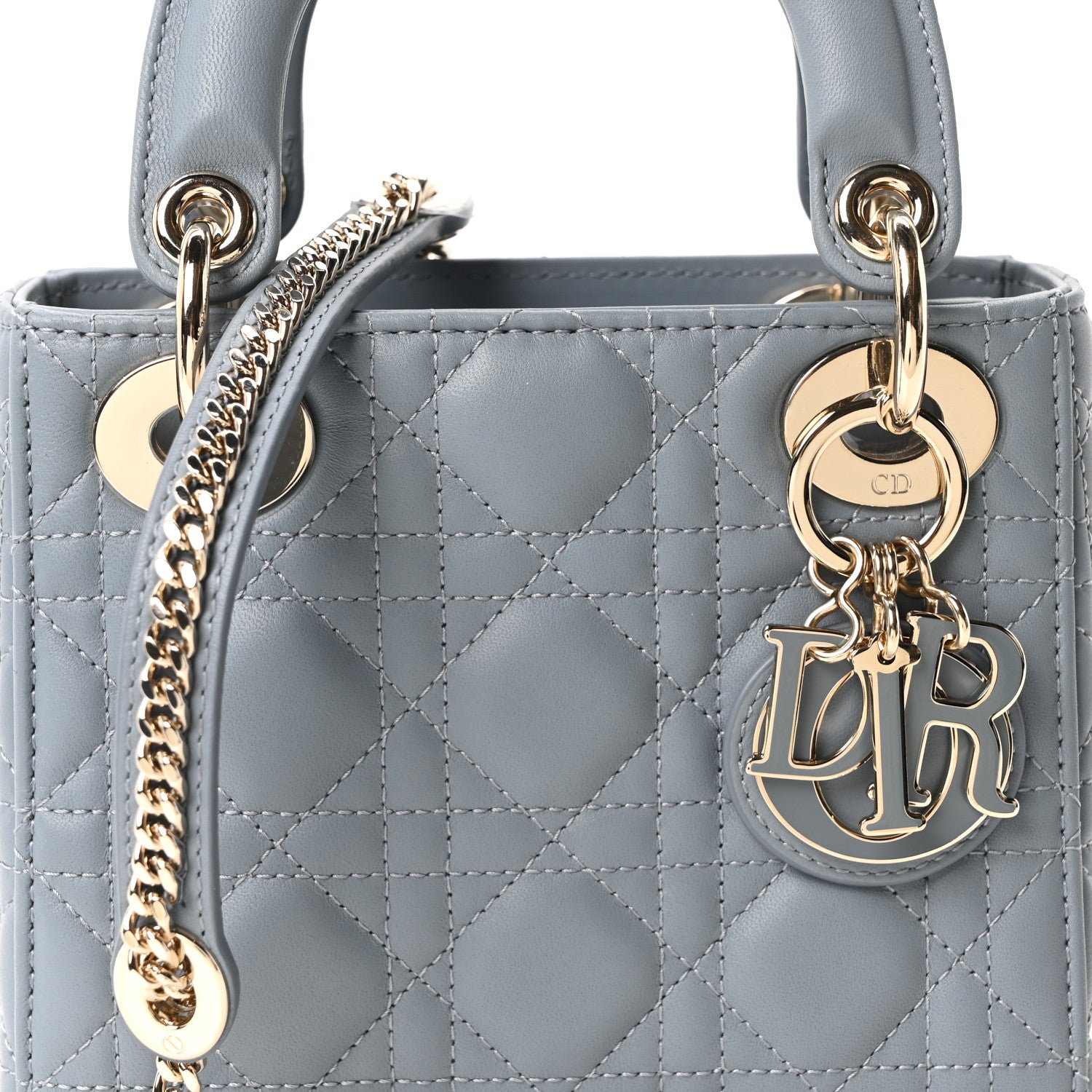 Christian Dior Lambskin Cannage Mini Lady Dior Cloud Blue 8 of 10