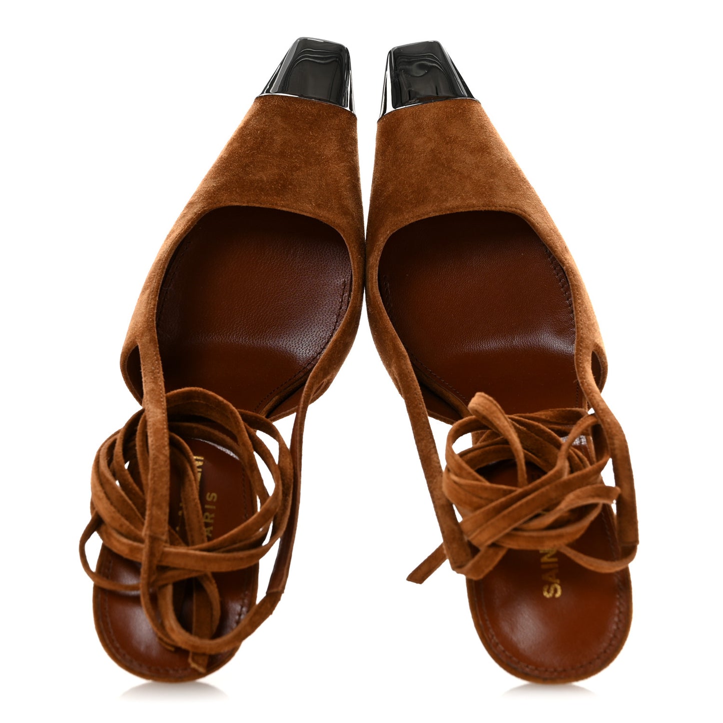 Suede Blade 105 Slingback Pumps 36.5 Brown