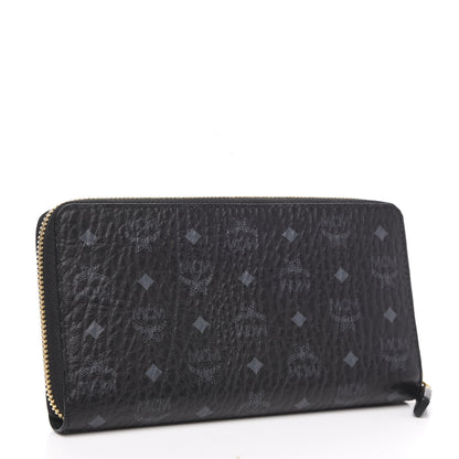MCM Visetos Large Zip Around Wallet Black 3 of 9