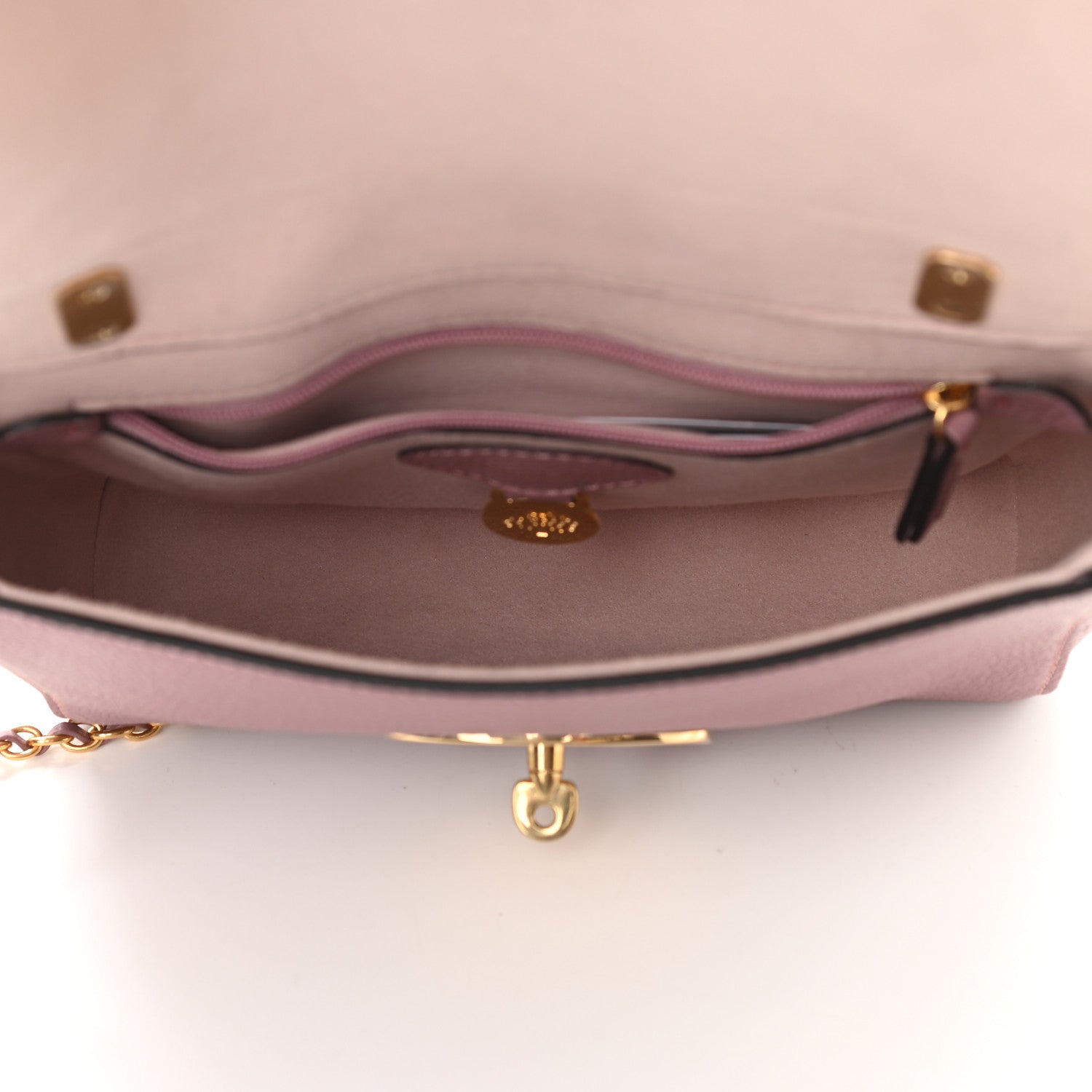 Mulberry Classic Grain Calfskin Small Lily Flap Light Mocha Rose 5 of 9