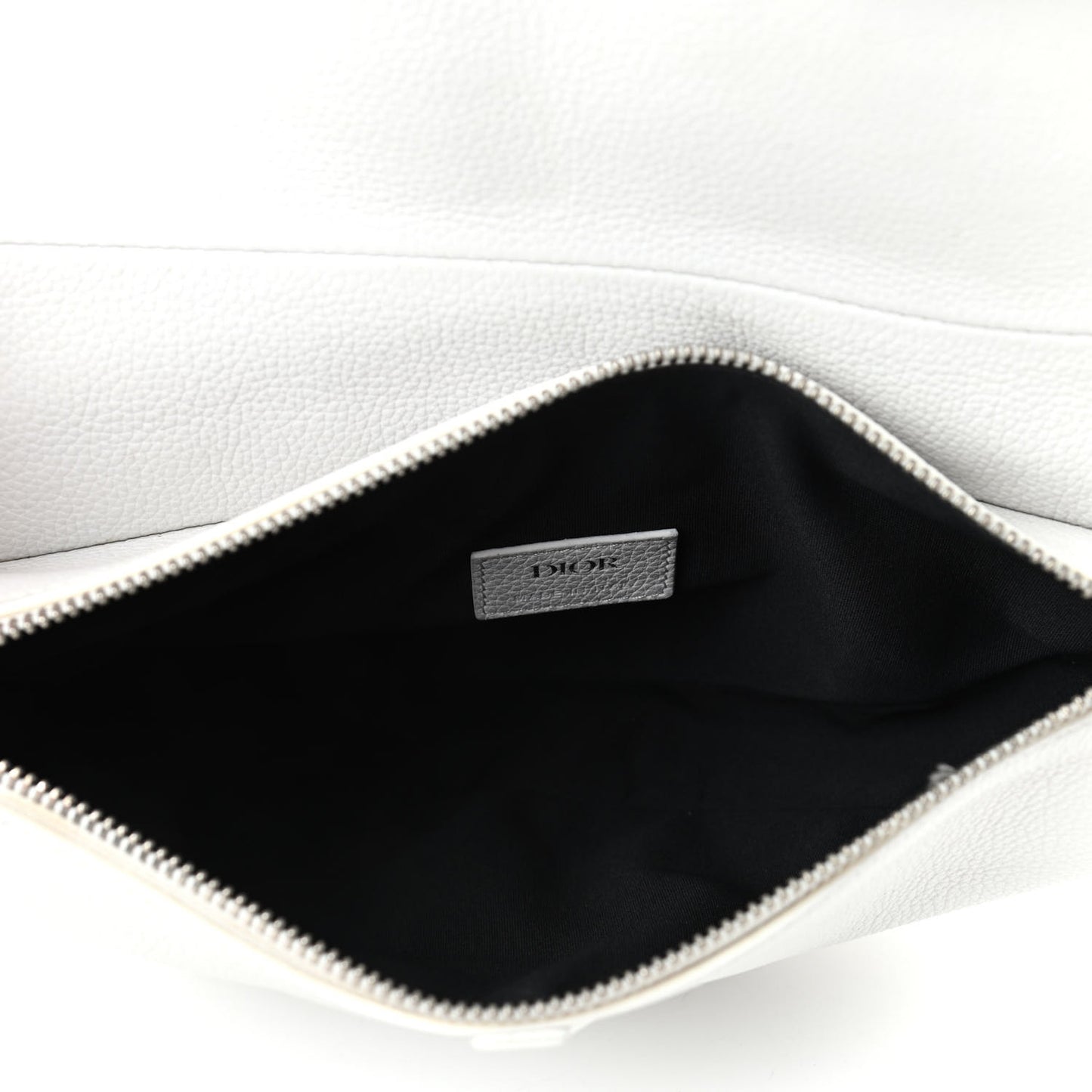 Grained Calfskin Kim Jones Saddle Bag White