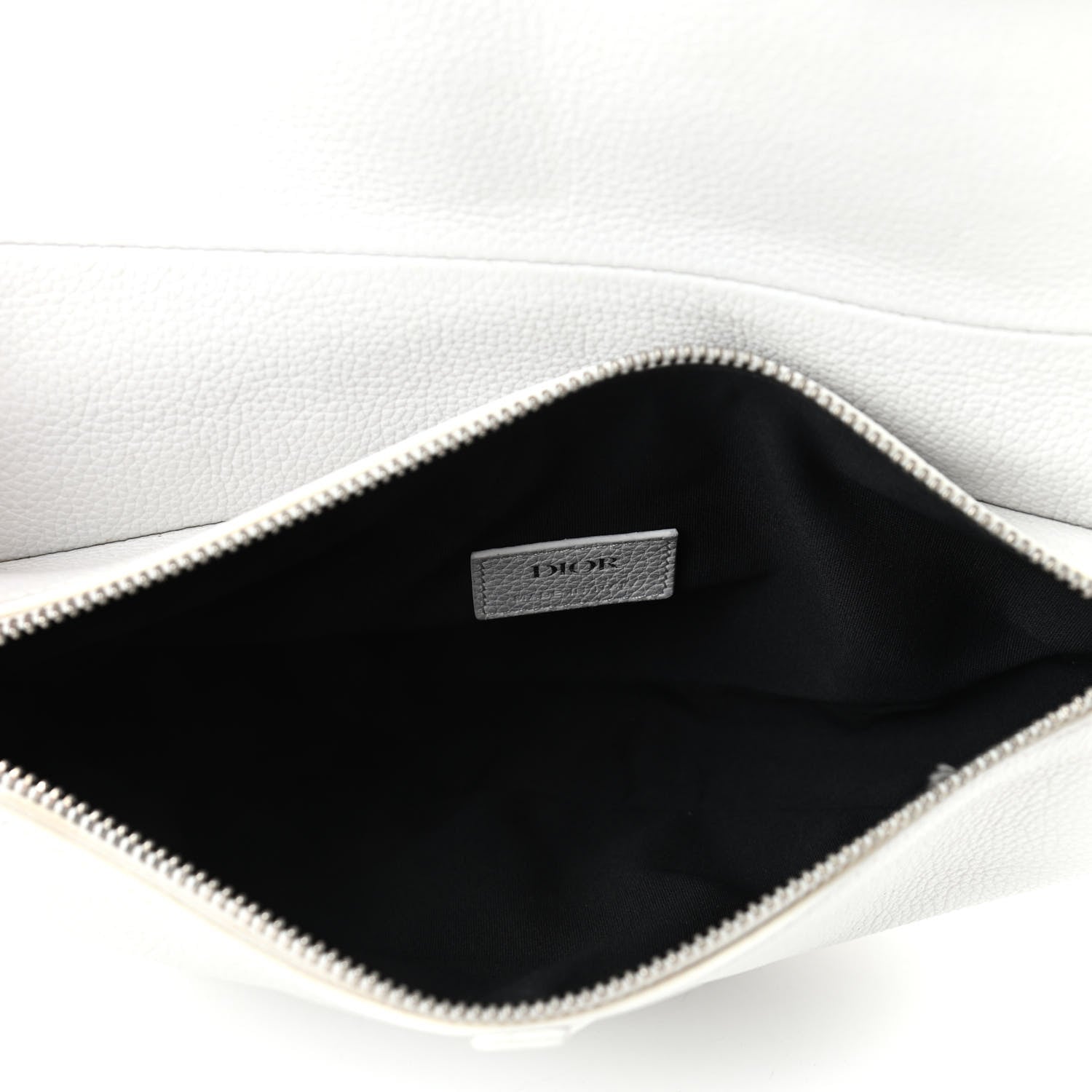 Christian Dior Grained Calfskin Kim Jones Saddle Bag White 4 of 4