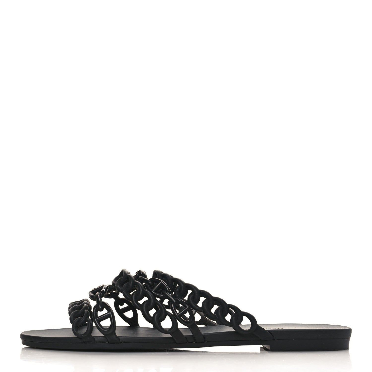 Hermes Rubber Chaine d'Ancre Nude Sandals 40 Black 1 of 8