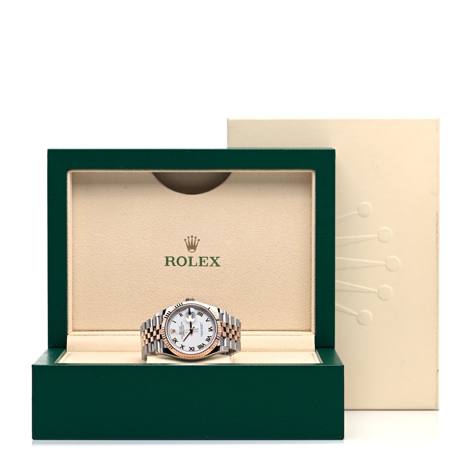 Rolex Stainless Steel 18K Everose Gold 36mm Oyster Perpetual Datejust Watch White Roman 126231 5 of 5