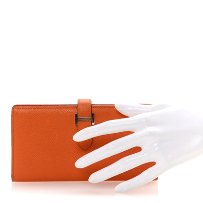 Hermes Epsom Bearn Gusset Wallet Orange 2 of 6