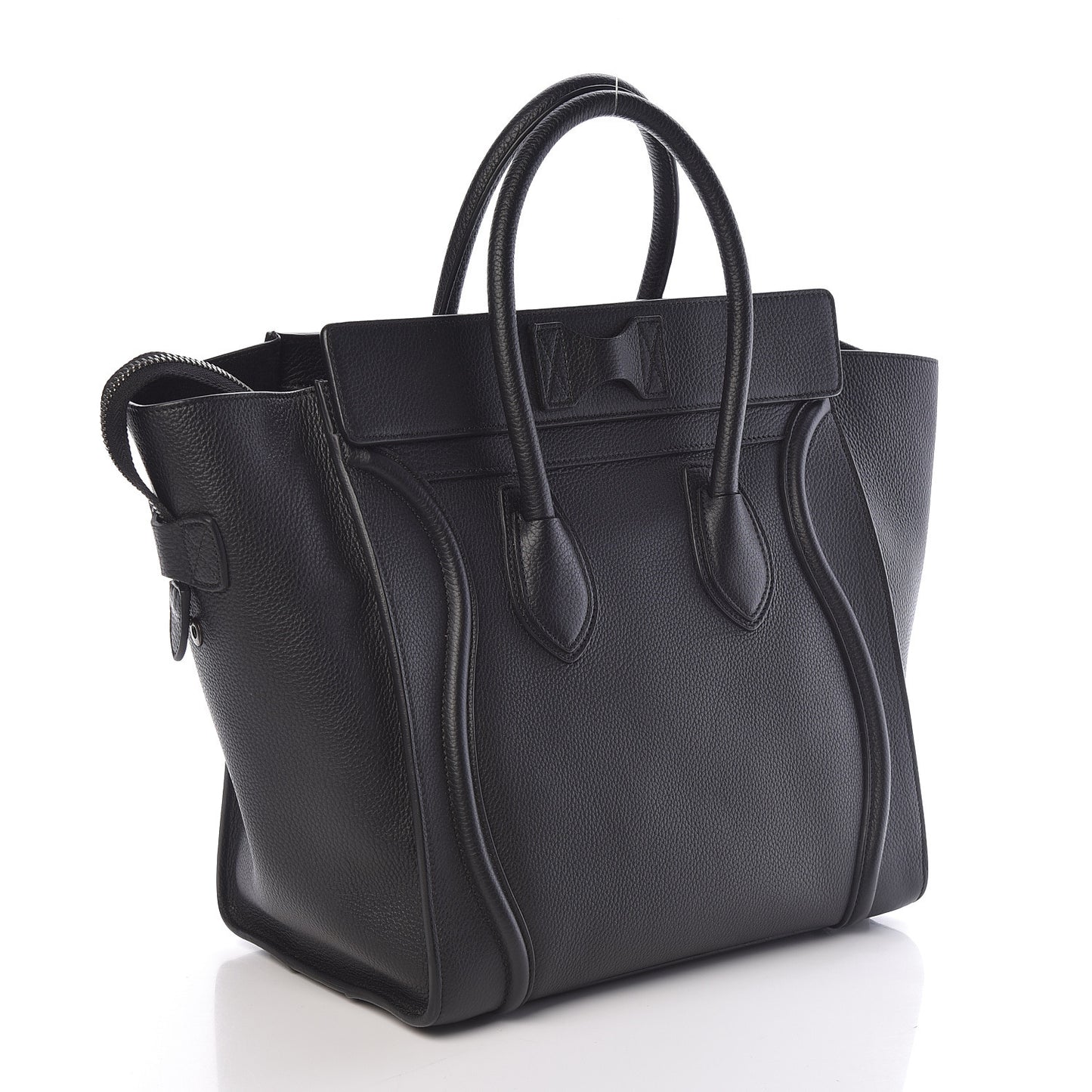 Drummed Calfskin Mini Luggage Black