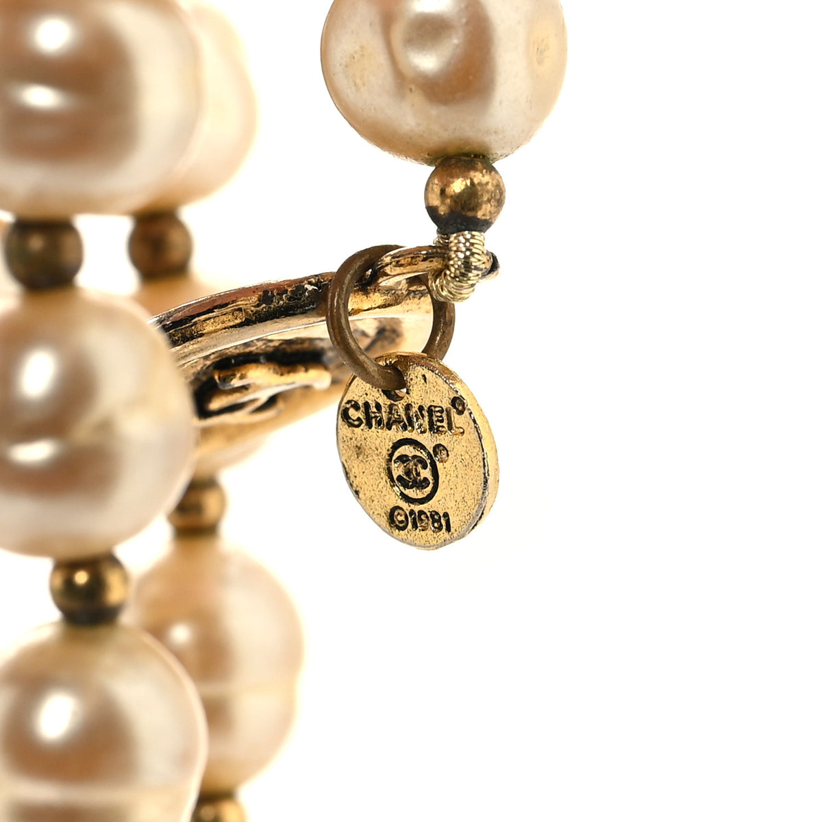Chanel Pearl CC Long Necklace Gold 4 of 5