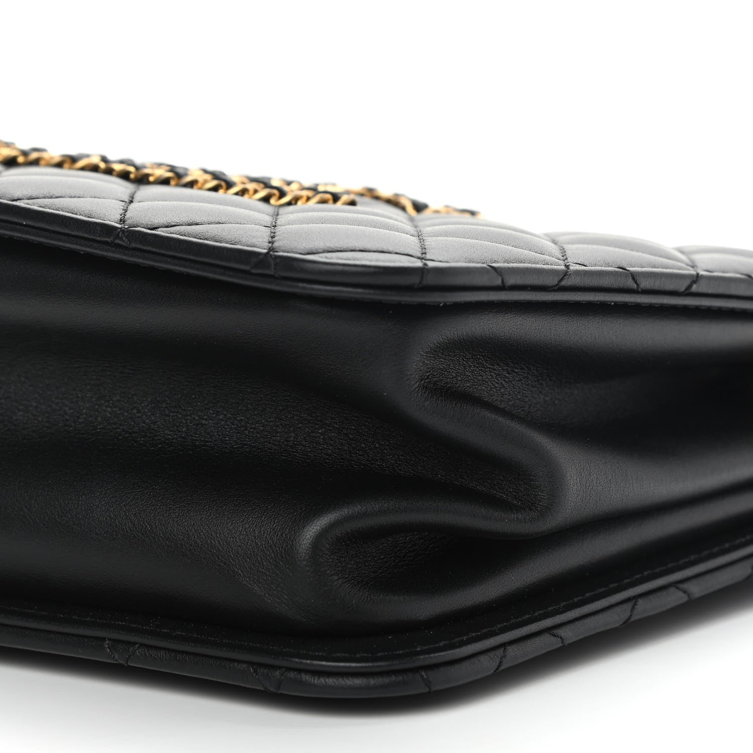 Chanel Calfskin Quilted CC Chain Accordion Tote Black 6 of 11