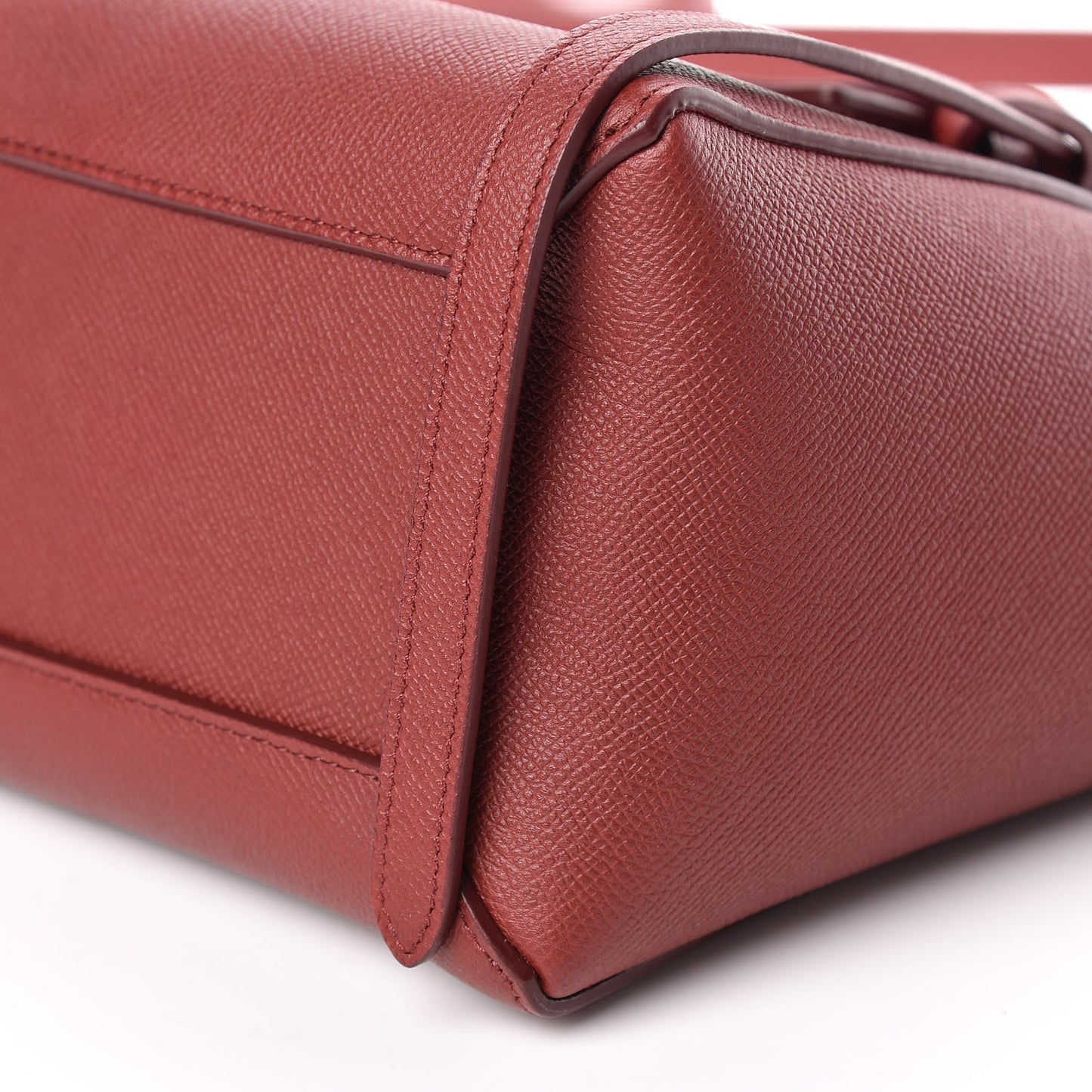 Grained Calfskin Micro Belt Bag Light Burgundy